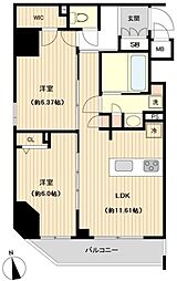 オーキッドレジデンス上野 2LDKの間取図画像