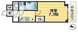 GENOVIA神戸湊川公園 1Kの間取図画像