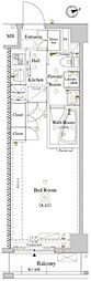AXAS大森西アジールコート 1Kの間取図画像