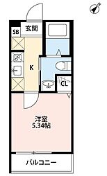 Ciel前野町 1Kの間取図画像