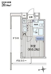 ライブコート大鳥居 1Kの間取図画像