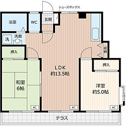 イセ第1マンション 2LDKの間取図画像