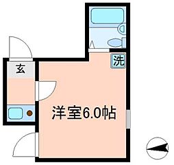 シャンテアムール亀戸 ワンルームの間取図画像