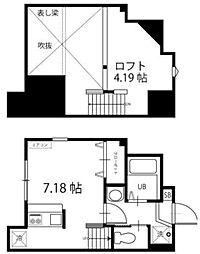 ハーミットクラブハウスサポーレ ワンルームの間取図画像