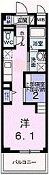 サニーキャンプ東雲2 1Kの間取図画像