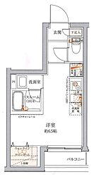 クレヴィスタ品川西大井 ワンルームの間取図画像