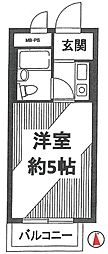 パールシティ中野 ワンルームの間取図画像