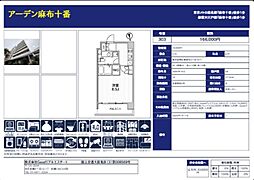 Aden麻布十番 1Kの間取図画像