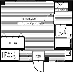 寿々川ビル ワンルームの間取図画像