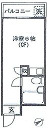 ハイシティ中野 ワンルームの間取図画像