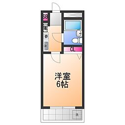 かんまつ728ハイツ 1Kの間取図画像