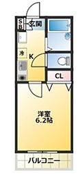 エクメーネ 1Kの間取図画像