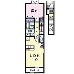 ガーデンハーモニーA 1LDKの間取図画像