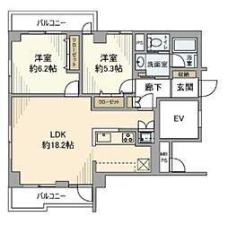 ワコー蕨マンション 2LDKの間取図画像
