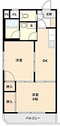 カエサル花小金井 2Kの間取図画像