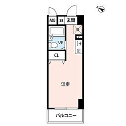 プレール麻布仙台坂 ワンルームの間取図画像