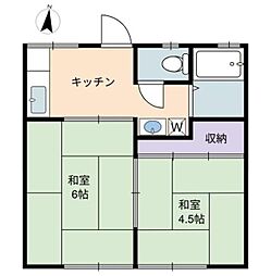 ハイツ渡辺 2Kの間取図画像