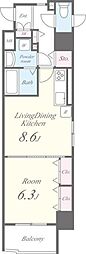 LA.CLAIRE.FONTAINE. 1DKの間取図画像