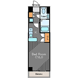 カーサ大井町 ワンルームの間取図画像