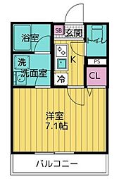 ルミナス川越 1Kの間取図画像