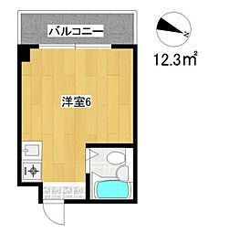 ジオナ柴島3 ワンルームの間取図画像
