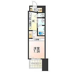 京阪本線 門真市駅 徒歩4分の賃貸マンション 10階1Kの間取り