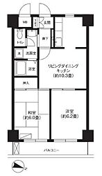 スカイフォーラム小岩 2LDKの間取図画像