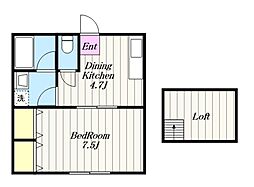 マホロバホームB 1DKの間取図画像