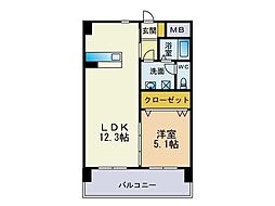 クラジューペール 1LDKの間取図画像