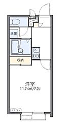 レオパレスオリーブ3 1Kの間取図画像