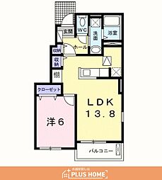 シャン・ノール13 1LDKの間取図画像
