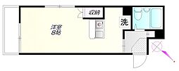アビーロード ワンルームの間取図画像