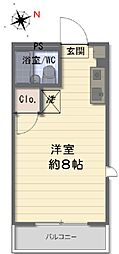 マテリアルエステート草加壱番館 ワンルームの間取図画像