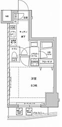 ジェノヴィア東大前グリーンヴェール 1Kの間取図画像