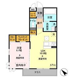ロブレコート 1LDKの間取図画像