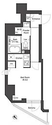 COMFORIA門前仲町SOUTH ワンルームの間取図画像