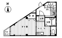 明幸ビル 1Kの間取図画像