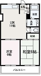 フィオーレ南 2LDKの間取図画像