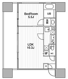URBANFLATSIkebukuroPremium 1LDKの間取図画像