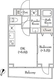 Dimus中野富士見町 1DKの間取図画像