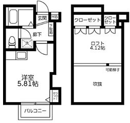 プレシュール ワンルームの間取図画像