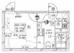 AZESTRSHIMOITABASHI 1Kの間取図画像
