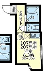 ユナイト生田マドンナストリート ワンルームの間取図画像