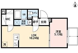 中野区弥生町3丁目マンション 1LDKの間取図画像