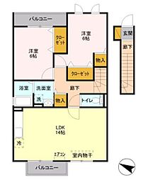 さくら 2LDKの間取図画像