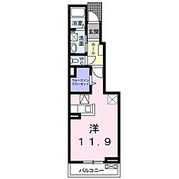 アリアーテ1 ワンルームの間取図画像