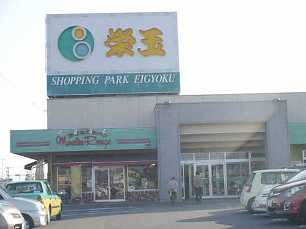 画像5:スーパー栄玉も近くにあります。買い物客も近隣周辺では人気のスーパーです！400ｍ
