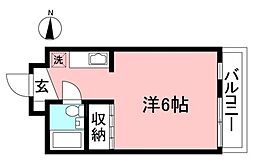 ペアレンツちば 1Kの間取図画像