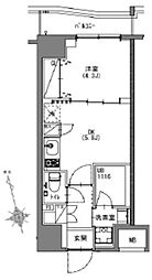 エスレジデンス新宿御苑 14階1DKの間取り