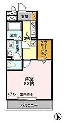 コンフォール.K 1Kの間取図画像